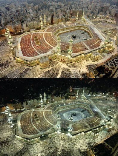 Makkah Mosque:Day and Night